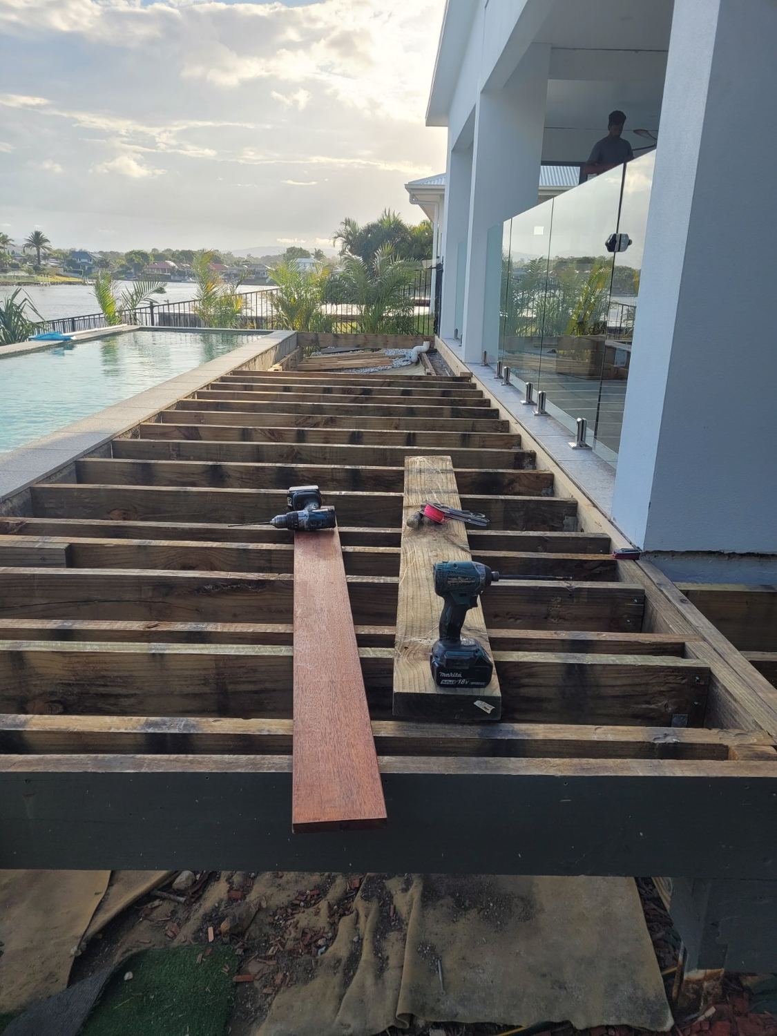 Deck construction progress