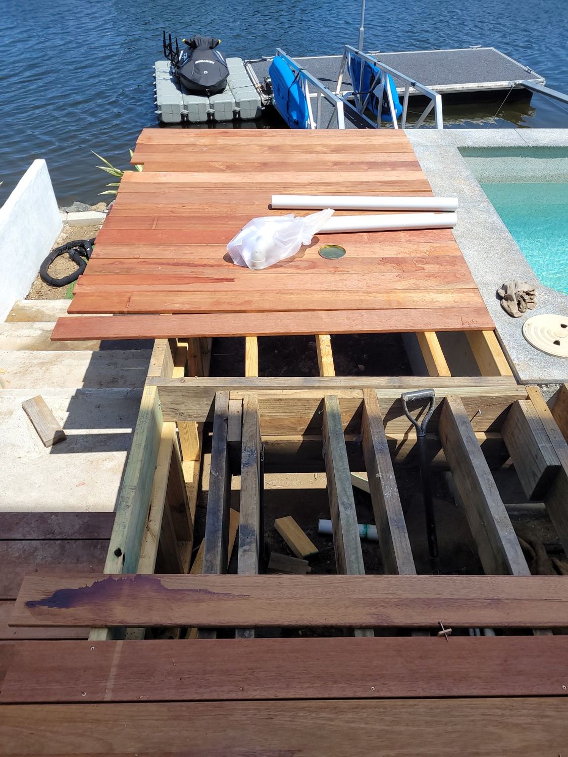 Deck construction progress