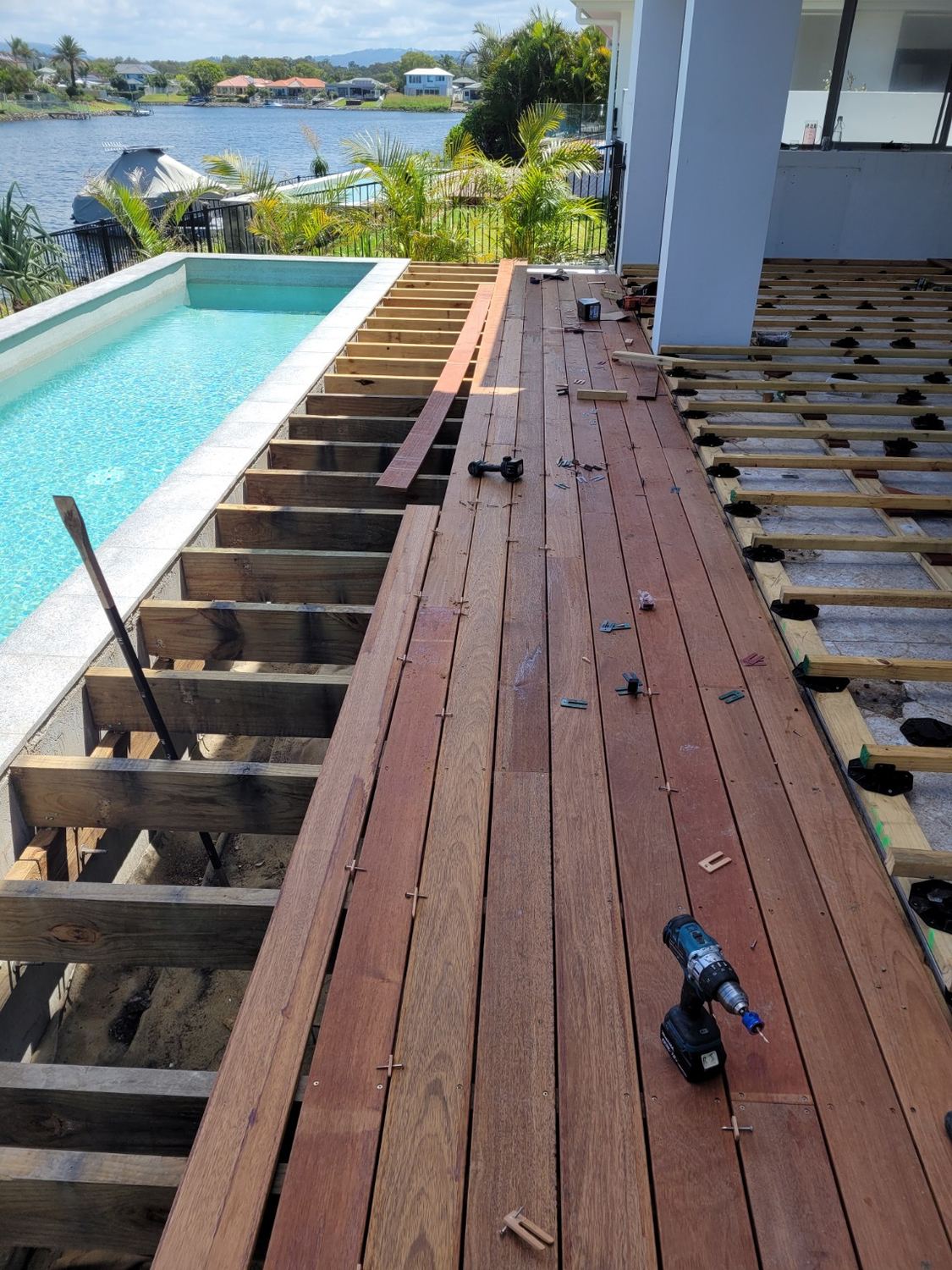 Deck construction progress