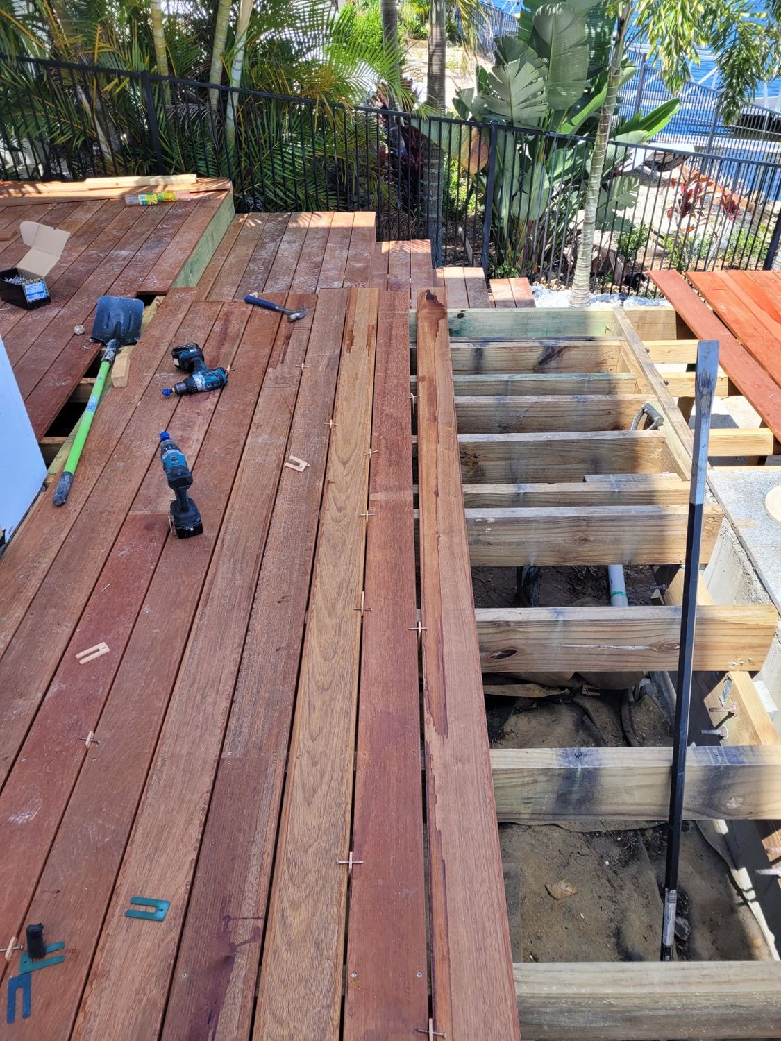 Deck construction progress